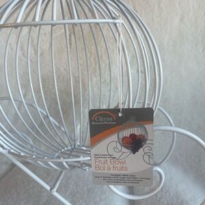 Citrus Home Collection White Wire Fruit Bowl